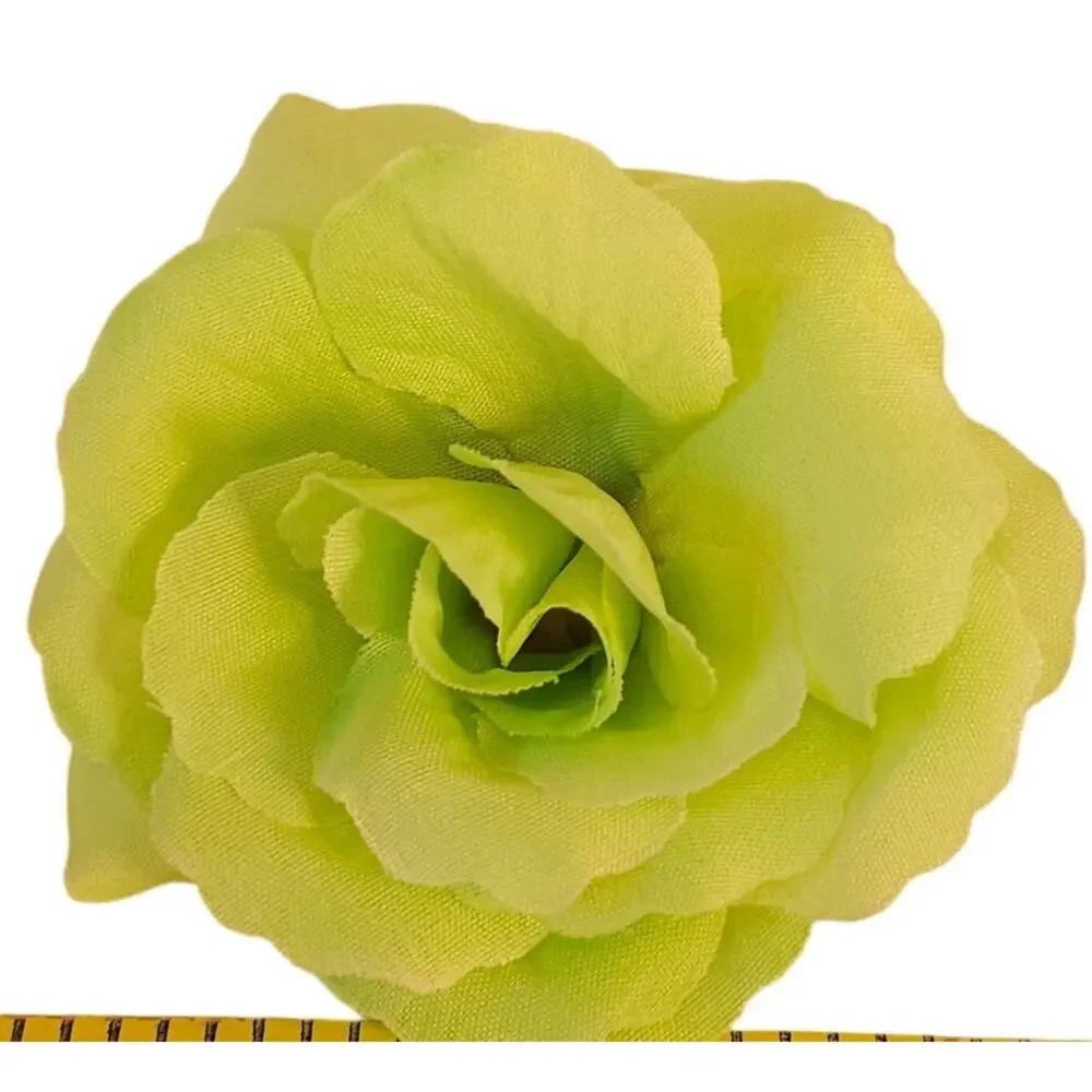 40 Lime Chartreuse Green Artificial Silk Rose Heads 3 Inch Wedding Craft Floral